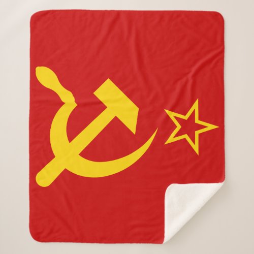 USSR Flag _ Soviet Union Flag Sherpa Blanket