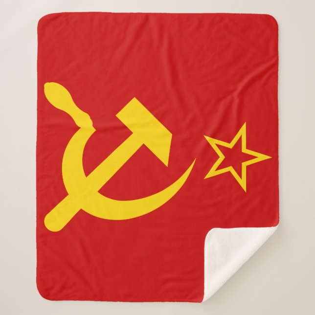 USSR Flag - Soviet Union Flag Sherpa Blanket (Front)