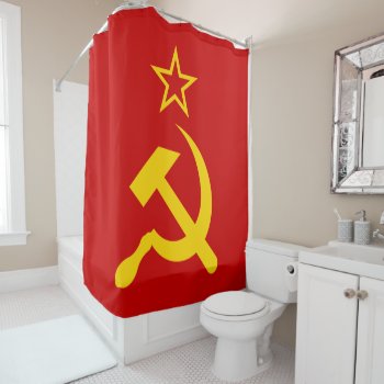Ussr Flag - Soviet Union Flag Shower Curtain by FlagGallery at Zazzle