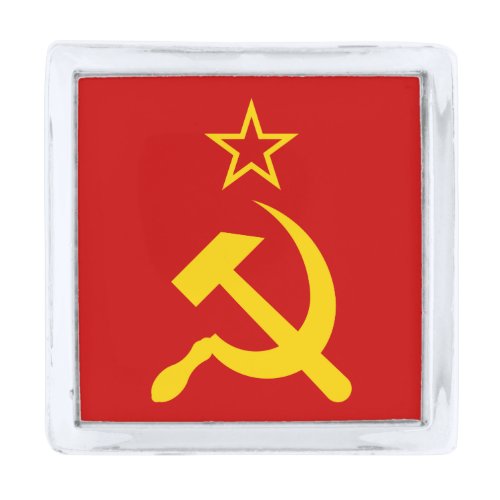 USSR Flag _ Soviet Union Flag Silver Finish Lapel Pin