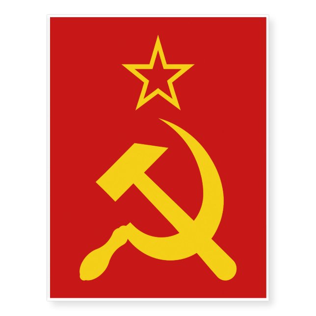 USSR Flag - Soviet Union Flag Temporary Tattoos (Front)