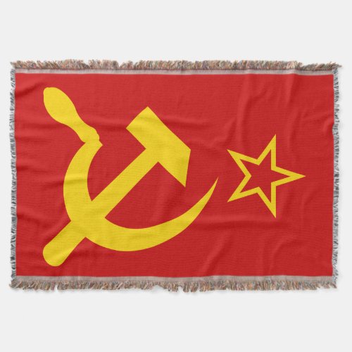 USSR Flag _ Soviet Union Flag Throw Blanket