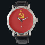 USSR flag Wrist Watch<br><div class="desc">USSR Union of Soviet Socialist Republics flag</div>