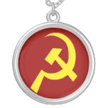 Ussr Hammer Sickle Symbol Silver Plated Necklace at Zazzle