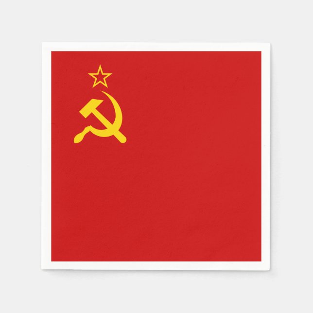 USSR Soviet Union Communist Sickle and Hammer Napkins (Front)