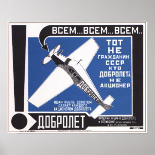 USSR Soviet Union Dobrolet Advertising 1923 Poster