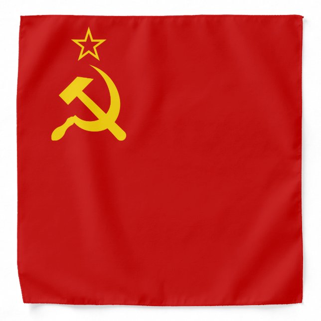 USSR Soviet Union Flag Communist Sickle and Hammer Bandana (Front)
