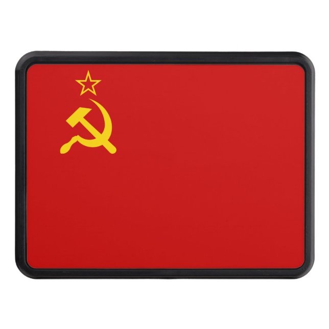 USSR Soviet Union Flag Communist Sickle and Hammer Hitch Cover (Front)