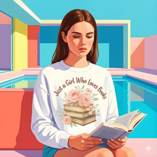 ust a Girl Who Loves Books Floral Graphic Sweatshirt