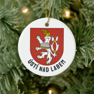 Ústí nad Labem coat of arms, Czech Republic Ceramic Ornament