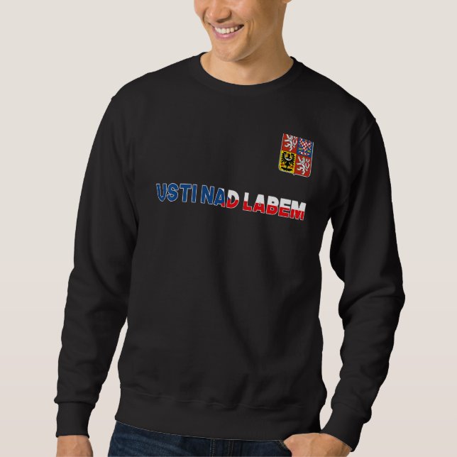 Usti Nad Labem Czech Republic Heart Flag Coat Arm  Sweatshirt (Front)