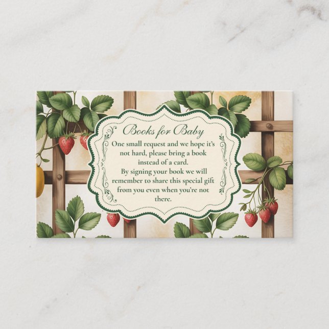 ustic Citrus Strawberry Books for Baby  Enclosure Card (Front)