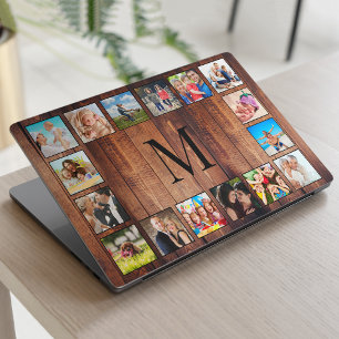 ustom Family Photo Collage Reclaimed Wood HP Laptop Skin