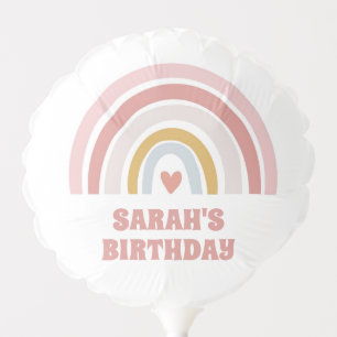 ustom Pink Rainbow Balloon Design – Personalized
