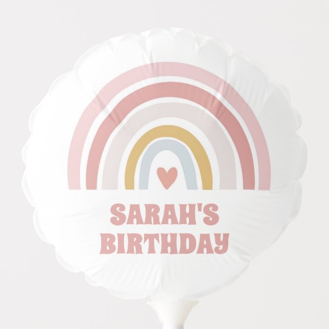 ustom Pink Rainbow Balloon Design – Personalized  (Front)