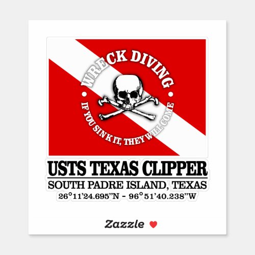USTS Texas Clipper best wrecks Sticker