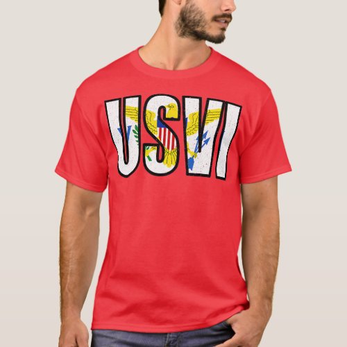 USVI Flag Proud United States Virgin Islands Roots T_Shirt