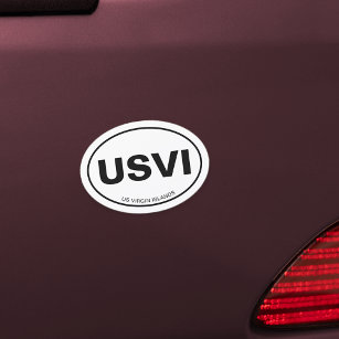 USVI US Virgin Islands Euro Oval Car Magnet