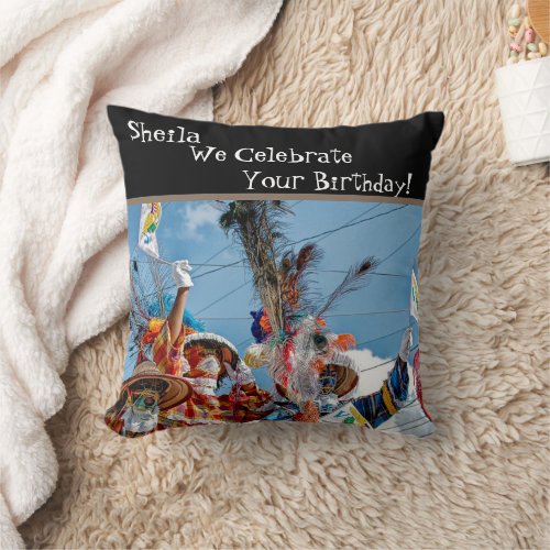 USVirgin Islands Flag Birthday Moko Jumbies Custom Throw Pillow