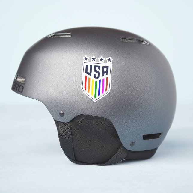 USWNT PRIDE -LGBTQ FANS FLAG  STICKER (Helmet Side)