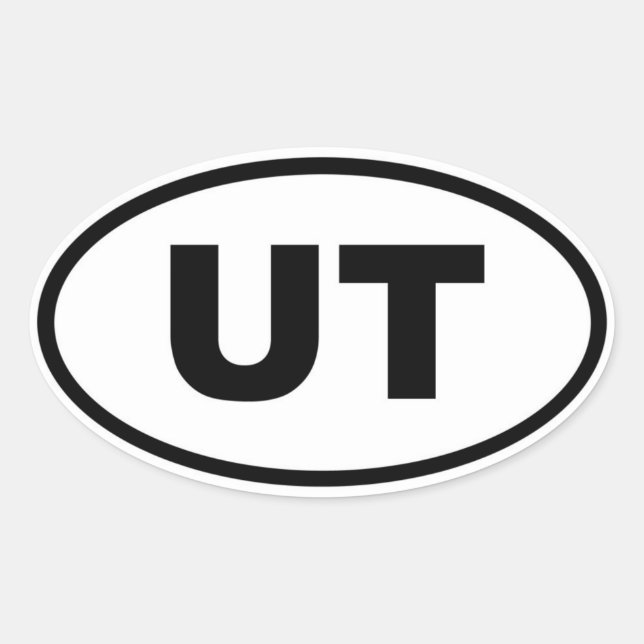 UT Utah Oval Sticker (Front)