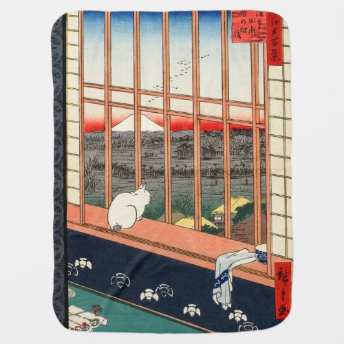 Utagawa Hiroshige _ Asakusa Rice fields Baby Blanket