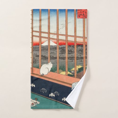 Utagawa Hiroshige _ Asakusa Rice fields Bath Towel Set