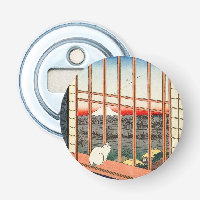 Utagawa Hiroshige - Asakusa Rice fields Bottle Opener (Front)