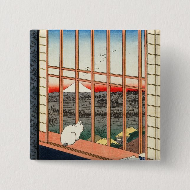 Utagawa Hiroshige - Asakusa Rice fields Button (Front)