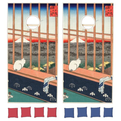 Utagawa Hiroshige _ Asakusa Rice fields Cornhole Set