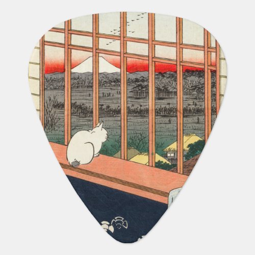 Utagawa Hiroshige _ Asakusa Rice fields Guitar Pick