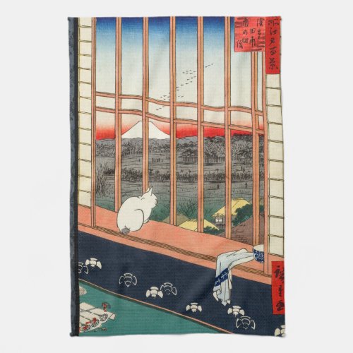 Utagawa Hiroshige _ Asakusa Rice fields Kitchen Towel