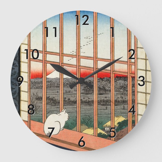 Utagawa Hiroshige - Asakusa Rice fields Large Clock (Front)