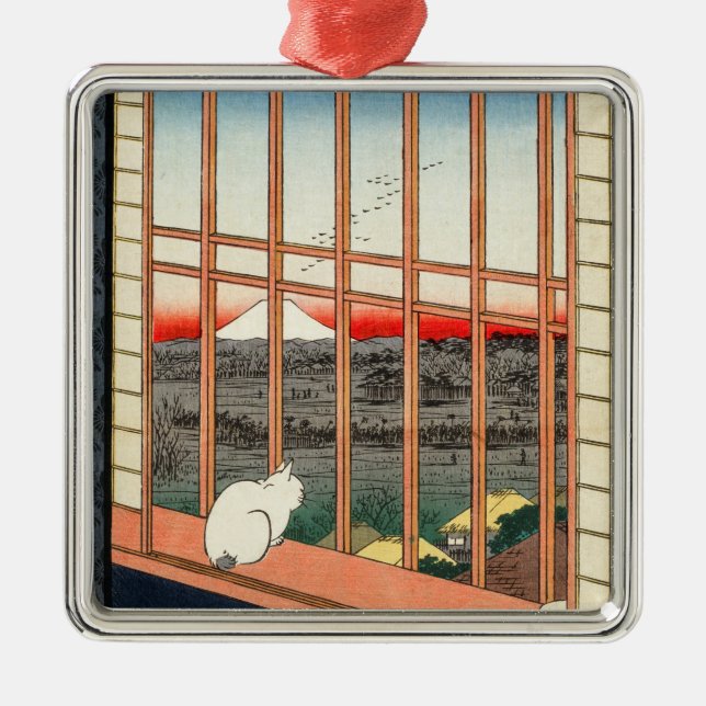 Utagawa Hiroshige - Asakusa Rice fields Metal Ornament (Front)