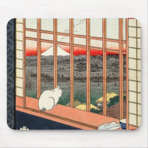 Utagawa Hiroshige _ Asakusa Rice fields Mouse Pad