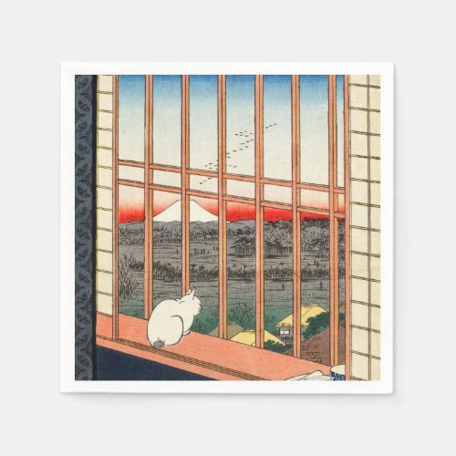 Utagawa Hiroshige _ Asakusa Rice fields Napkins