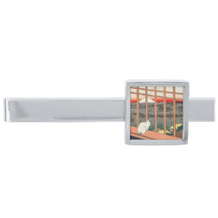 Utagawa Hiroshige - Asakusa Rice fields Silver Finish Tie Bar