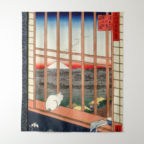 Utagawa Hiroshige _ Asakusa Rice fields Tapestry