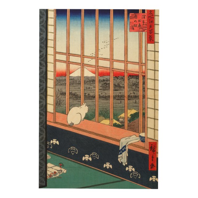 Utagawa Hiroshige - Asakusa Rice fields Wood Wall Art (Front)