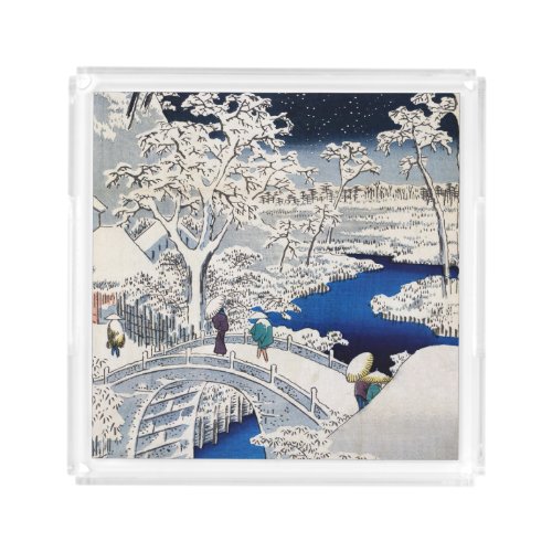 Utagawa Hiroshige _ Drum Bridge at Meguro Acrylic Tray