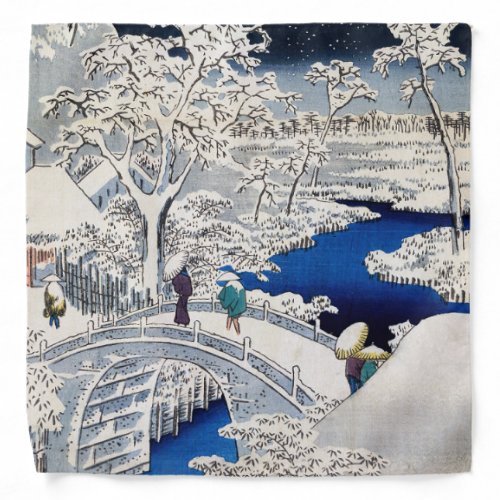 Utagawa Hiroshige _ Drum Bridge at Meguro Bandana