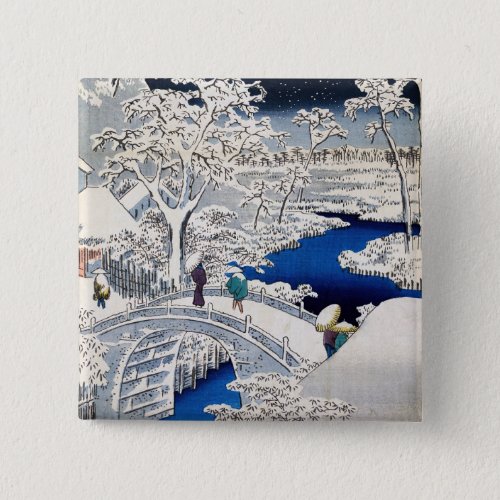 Utagawa Hiroshige _ Drum Bridge at Meguro Button