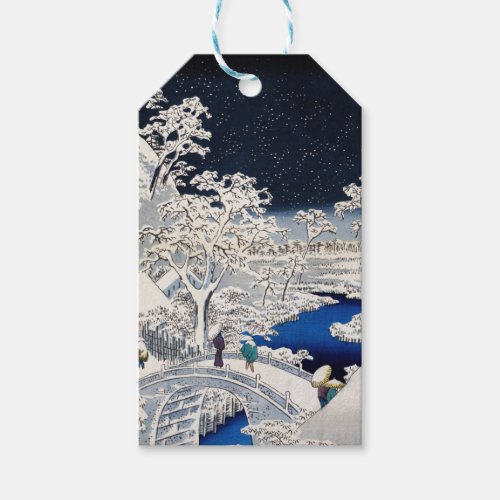 Utagawa Hiroshige _ Drum Bridge at Meguro Gift Tags