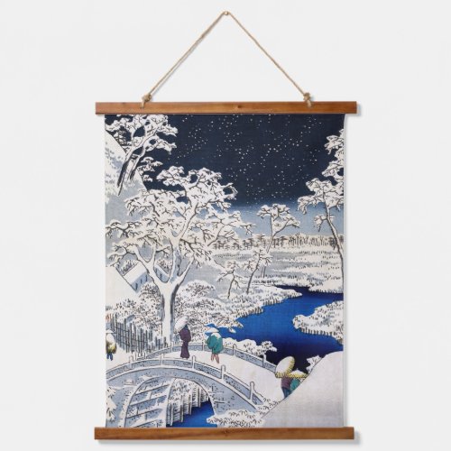 Utagawa Hiroshige _ Drum Bridge at Meguro Hanging Tapestry