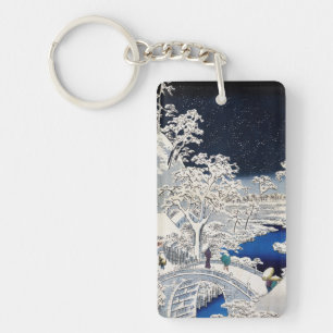 Utagawa Hiroshige - Drum Bridge at Meguro Keychain