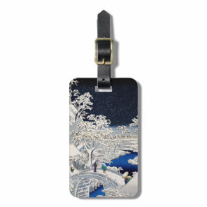 Utagawa Hiroshige - Drum Bridge at Meguro Luggage Tag