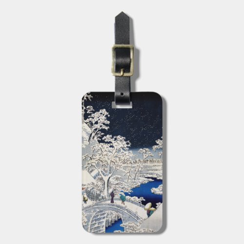 Utagawa Hiroshige _ Drum Bridge at Meguro Luggage Tag