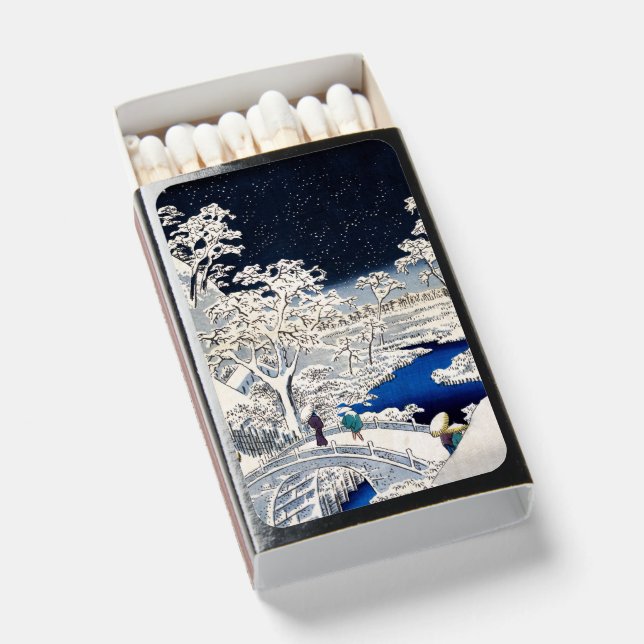 Utagawa Hiroshige - Drum Bridge at Meguro Matchboxes (Front Open)