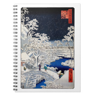 Utagawa Hiroshige - Drum Bridge at Meguro Notebook