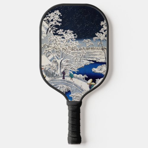 Utagawa Hiroshige _ Drum Bridge at Meguro Pickleball Paddle